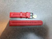 Geniune Red Shark Leather Universal Watch Band Size 18 (18mm)