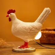 Chicken Egg Lamp Funny Lifelike Resin Night Light - the Chicken Lays a Glowing E