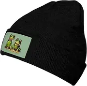 [NEZIH] Funny Green Frogs 1 Print Knitted Hat Gift Unisex Winter Warm Hat, Outdoor Or Daily Wear,Adults & Kids Hat