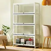 YUGXTH Transparent Display Cabinet with Flip Up Door, Freestanding Floor Showcase, Curio Cabinet Collection Display Case, Transparent on All Sides, Strong Load-Bearing Capacity (Size : 24x13x55/60x3