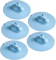 Silicone Sink Plug Set 5pcs Rabbit Shape Drain Cover Odor- Strainer for Kitchen Bathrooms s Size