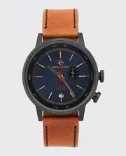 Rip Curl DRAKE TIDE DIAL LEATHER SURF WATCH - A1158 Midnight Tan