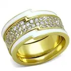 Women's Ring Set, Eternity Pave Stackable, Stainless Steel Gold-Plated 3 Pcs