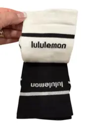 NWT lululemon Power Stride Crew Stride 2-Pack White/Black Sz. M