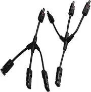 tunghey 1pair Solar Y Branch Connectors Solar Panel Parallel Connectors 1 to 3 Solar Cable Wire Plug Tool Kit (1to3)
