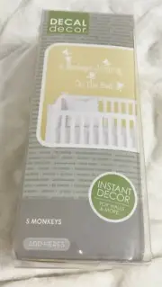 Lot 26 Studio, 5 Monkeys Jumping on the Bed White Wall Decals Decor Stickers