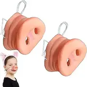 CZ-XING 2 Pcs Pig Nose Props，With Elastic Rubber Band Hog Snout，Animal Costume Pig Mask Apply to Family/Friends Halloween Cosplay Costume Party Funny Accessories Toy
