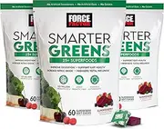 Smarter Greens Superfood Chews, 3-Pack, Greens and Superfoods with Probiotics, Antioxidants, and Fiber, Greens Supplement to Support Digestion, Nitric Oxide, and Energy, Force Factor, 180 Chews