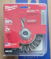 Milwaukee 4" Twist Knot Hyper Wire Wheel Brush PN 48-52-5030 Welder 2X Life