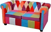 2 Seater Sofa Couch, Loveseat Lounge Chair Chesterfield Sofa 2-Seater Fabric