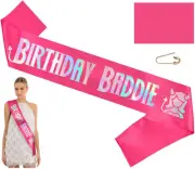 Birthday Baddie Sash, Birthday Sash Birthday Gifts for Women Birthday Party Supp