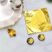 100pcs 10cm Shiny Gold Chocolate Wrapper Paper Packaging Sheet Sweets Candy