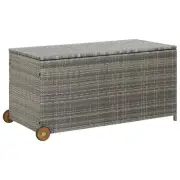 vidaXL Garden Storage Box Light Grey 120x65x115 cm Poly Rattan