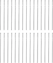 uxcell 50pcs Upholstery Needles 0.6mm Diameter 34mm (1.34") Long Large Eye Stitching Sewing Straight Hand Needles Stainless Steel for Leather Tapestry Embroidery Tufting, Silver