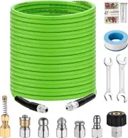 Sewer Jetter Kit for Pressure Washer, 100Ft Water Jet Drain Cleaner Hose,