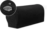 1pair Stretch Sofa Armrest Covers, Washable Armchair Covers, Removable Dustproof Home Couch Protector for Arms Couch Arm Covers Armrest Covers for Sofa/Recliner,Black