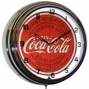 Drink Coca-Cola For Family & Friends Sign 16" White Neon Clock Kitchen Decor