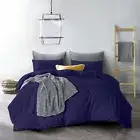New Split King Bed - 2 Long Single Beds 5 Pce Sheet Set 1000TC EgyptCotton Blue