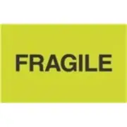 1000 - #DL2421 3x5" Fragile "Flourescent Green" Label