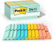 Post-it Notes Value Pack, 1 3/8 in x 1 7/8 in, Marseille Collection, 24 Pads/Pack (653-24APVAD)