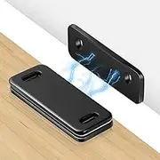 Suemisi Ultra Thin Cabinet Magnets Door Catch, Adhesive Drawer Latch, Magnetic for Kitchen, Closet, Cupboard Wardrobe, Sliding Closure, No-Gap Design, Black 4 Pack (Black 4PCS)