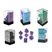 [Chessex] D7 Die Set Dice Borealis Poly (7 Dice) - Teal/Gold