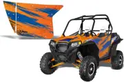 AMR Racing Graphic Decals for Polaris RZR 900 UTV INC Doors RZR900 ORG MAD U
