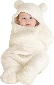 Hoement Newborn Warm Sleeping Bag Plush Fleece Wrap Swaddle for Baby Infant for Daily Use