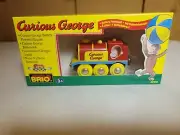 Brio wooden railway #32910 Rare Curious George Battery Powered Train New in Box!