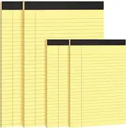 DANRONG Legal Pads 8.5 x 11 Note Pads 5 x 8, Yellow Notepads, 4 Pack Notepad Wide Ruled & College Ruled, Micro Perforated Lined Paper Pads,40 Sheets Per Writing Pad for Work School College Office Home