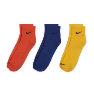 Nike 襪子 Everyday Plus Ankle Socks 三雙入 橙藍黃 踝襪【ACS】 SX6893-910