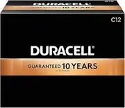 Duracell - CopperTop C Alkaline Batteries with recloseable Package - Long Lasting, All-Purpose C Battery for Household and Business - Pack of 12
