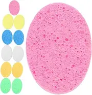 NULYLU 12Pcs Oval Face Sponges Portable Compressed Facial Scrubbers for Gentle Cleansing and Exfoliation Safe for Skin Travel Friendly