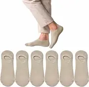 [AWOCAN] 6PCS No Show Socks Women Low Cut Invisible Soft Summer Non-Slip Liner Socks for Flats High Heels Breathable for Men Women