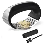 Garlic Press Rocker Stainless Steel Ginger Crusher Squeezer Kitchen Gadget wi...