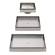 Silver 100/130/150/200mm Small Shower Grate Floor Drain Tile Insert 50/80mm Waste Outlet