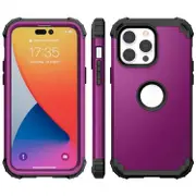 For iPhone 14 Pro Case, Protective Triple-layer Armour Cover, Dark Purple