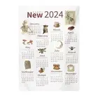Wall Hanging Calendar Soft Polyester 2024 Washable Tapestry Room Bedroom