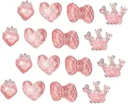 NUOBESTY 20pcs Glitter Patch Diy Decor Resin Sticker for Cartoon Accessories Phone Case Cup Fridge