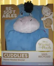 DISNEY WINNIE THE POOH RESOFTABLES CUDDLIES EEYORE HOODED BLANKET"*NEW*