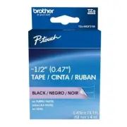 P-Touch Embellish Black Print on Purple Pastel Tape