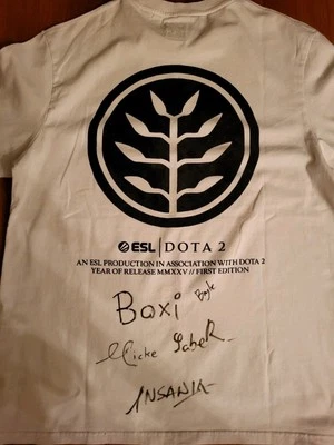 T-shirt ESL One DOTA 2 2025 Team Liquid Signed Autographed Raleigh Men's Large