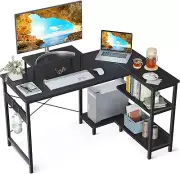 ODK L Shaped Computer Desk with Reversible Storage Shelves, 100 * 70 * 87.7cm L-
