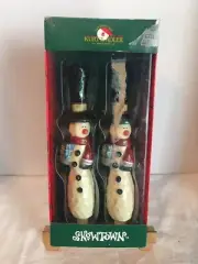 Kurt Adler Snowtown Village Christmas Snowmen Candles 10” New In Box