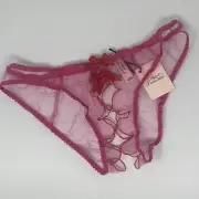 Agent Provocateur Lorna Hot Pink Ouvert Brief AP4 Large NWT