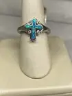 Sterling Silver Opalescence Cross Ring Sizes 7,8,9,10