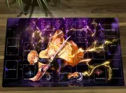 Kimetsu no Yaiba Anime Playmat Agatsuma Zenitsu TCG CCG Mat Yugioh Game Play Mat