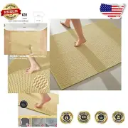 Multi-Purpose Yellow Chenille Bath Mat 36"x48" - Soft, Absorbent & Washable