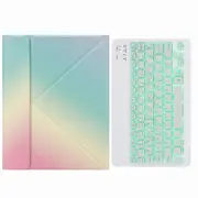 Bluetooth Keyboard Leather Case For Ipad 10.2 / 10.5 With Monochrome Backlight & Three Fold Holder Rainbow Keyboards