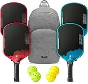 Dinkly Pickleball Paddles Set of 2 - USAPA Approved Graphite Pickleball Racket, 2 Pickleball Rackets, 4 Balls and 1 Portable Carry Bag, Aesthetic Pickle Ball Set for Men Women Beginners